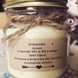 Soy bridesmaid candles. Many scents available.